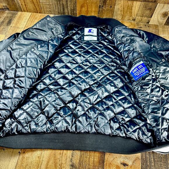 JACK DANIELS Black Satin Bomber STARTER Jacket Mens 2XL Tennessee Whiskey EX - Picture 11 of 12